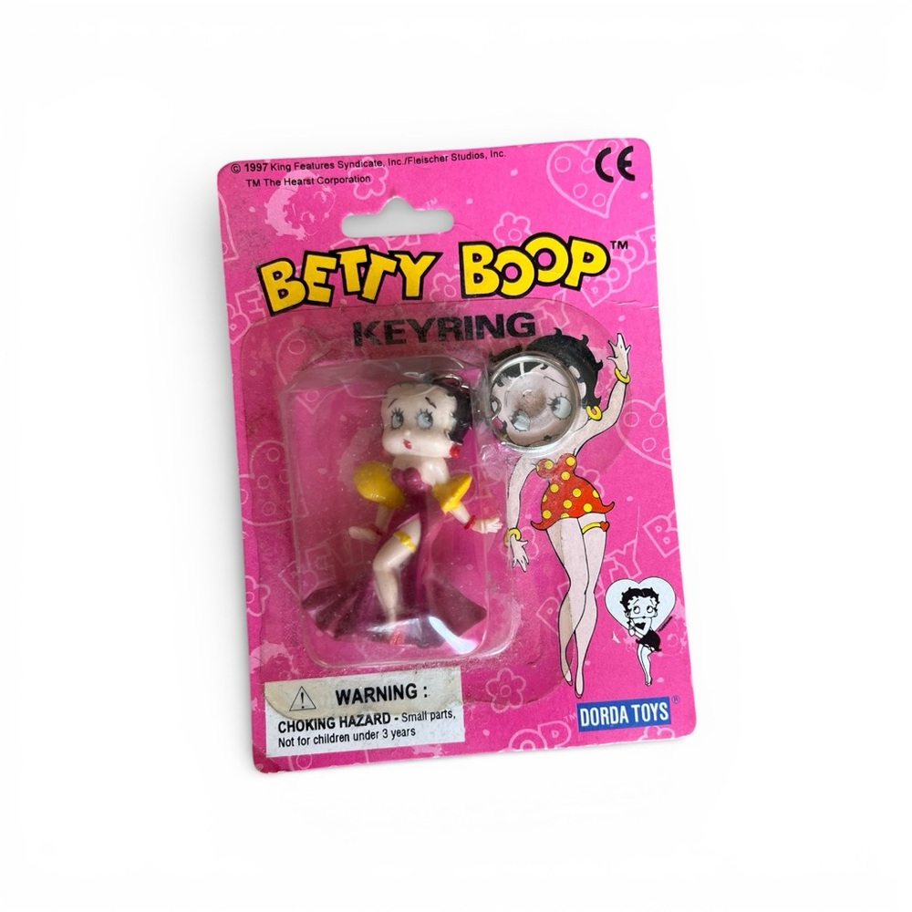 Vintage Betty Boop Keyring in Red Dress in packaging never opened